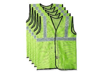  Safety Jacket, Green, Mesh Type, Set of 5 at just Rs.340