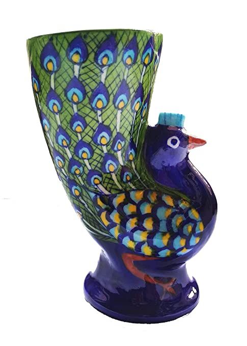 Shiv Kripa Blue Pottery Ceramic Flower Vase
