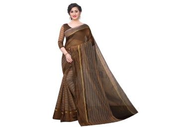 Pratibimb cotton silk saree with blouse piece at just Rs.199