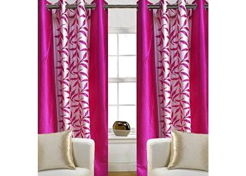 Inira Trendz Polyester Solid Curtain, Pink at just Rs.99