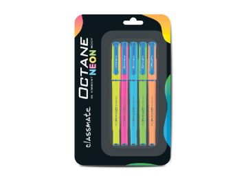 Classmate Octane Neon- Blue Gel Pens(Pack of 5) at just Rs.50