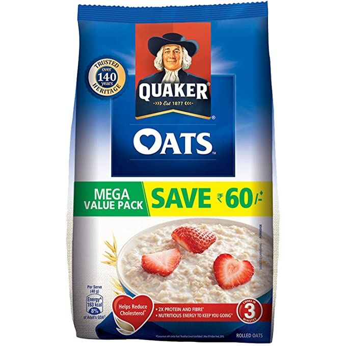 Quaker Oats 2kg | Rolled Oats | 100% Natural Wholegrain | Nutritious Breakfast Cereals