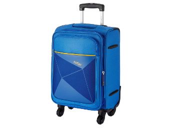 66% off - Safari Prisma 55 Cms Polyester Blue Cabin 4 wheels Soft Suitcase At Rs.2399