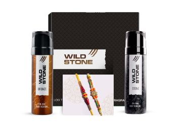  Bronze and Stone Perfume Body Spray with 2 Rakhi At Just Rs.313