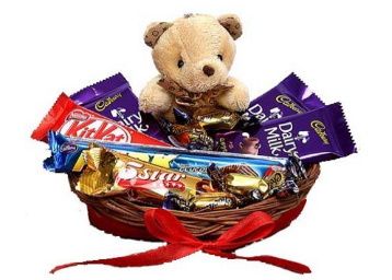 Free Delivery - Chocolate with Cute Teddy Hamper