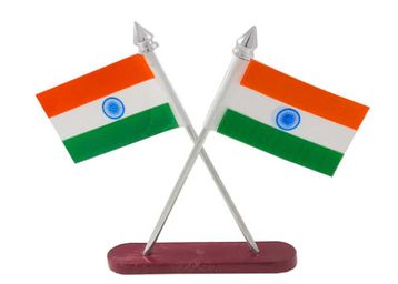 KIING Indian Flag for Car Dashboard Study Table Home & Office