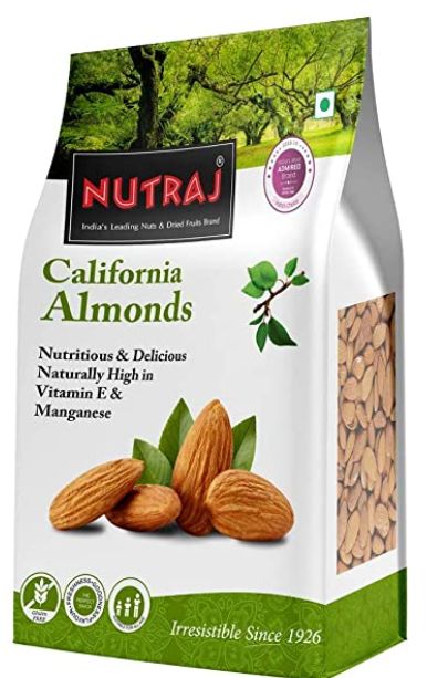 Nutraj 100% Natural Premium Raw California Almonds 1 Kg Pack Dried