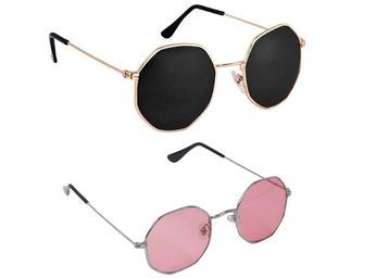 Dervin Unisex Adult Round Sunglasses (Pack of 2)