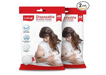 LuvLap Disposable Breast Pads - Ultra Thin and Super Absorbent - Pack of 96 at Just Rs.485