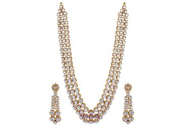 YouBella Gold Alloy Kundan Necklace Set with Earrings for Women at Just Rs.341