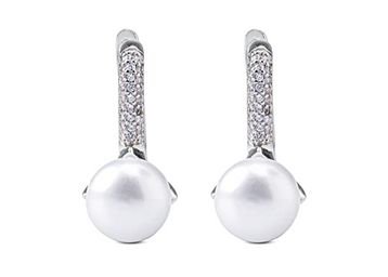 Miss Jo 92.5 Sterling Silver | Stunning Freshwater Cultured Pearl Stud Earring in Sterling Silver with AAA+ Cubic Zircona at Just Rs.2929