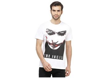 Free Authority Joker White Half Sleeve Men T-Shirt at Just Rs.149