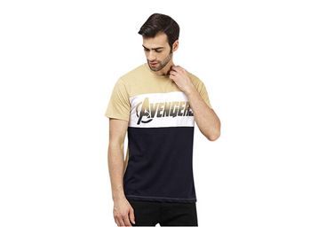 Free Authority Avengers Beige/White/Navy Men Regular fit T-Shirt at Just Rs.160