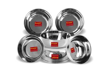 Sumeet Stainless Steel Solid Bowl Set/Wati Set - 200 ml, 6 Pcs, Silver at Just Rs.388