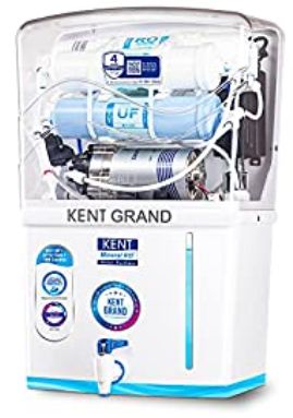 KENT Grand RO+UF Water Purifier | Patented Mineral RO Technology | RO + UF + UV in Tank |20 LPH Output | 8 L Storage| 4 Years Free Service
