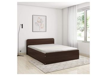 Amazon Brand - Solimo Polaris Engineered Wood Oak Finish Queen Bed with Box Storage (Imperial Teak) at Just Rs.12839