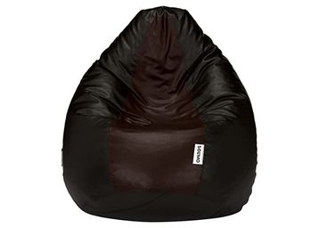 Amazon Brand - Solimo Xxl Bean Bag Filled With Beans (Black And Brown)(Faux Leather) at Just Rs.1599