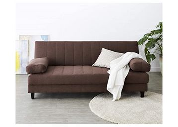 Amazon Brand - Solimo Tempel Fabric 3 Seater Sofa cum Bed (Dark Brown) at Just Rs.12299