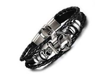 Shining Diva Fashion Leather Multi Strand Bracelet for Men and Boys at Just Rs.169