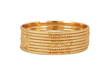 Shining Diva Fashion Latest One Gram Gold Plated Set of 8 Traditional Bangles for Women and Girls at Just Rs.304