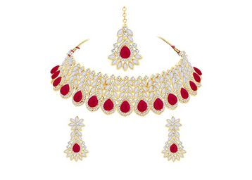 Sukkhi Glimmery Gold Plated Choker Necklace Set for Women at Just Rs.377