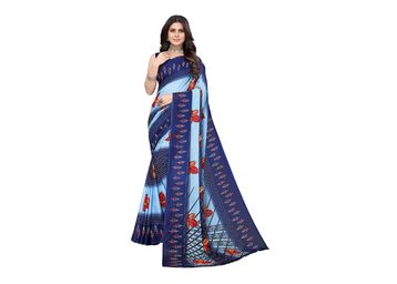 Yashika Printed Georgette Saree Without Blouse at Just Rs.189