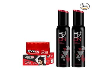 RockOn 2 Men Combo Pack of 3- Impulse Deo ((2) 150ml Each) with Long Lasting Fragrance and Hair Wax (125g) at Just Rs.562