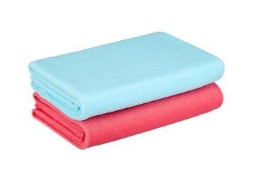 Amazon Brand - Solimo Polar Fleece New Born Baby Blankets, Set of 2