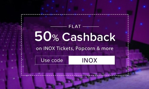 Inox Rs. 500 e-Gift Voucher + Rs. 300 cashback