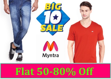 Myntra Big10 Sale : Men Clothinhg & Accessories Flat 50-80% Off From Rs ...