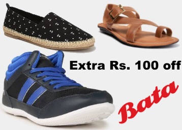 Steal:- BATA Range at Flat 50% - 70% OFF + Extra Rs. 100 OFF + Free ...