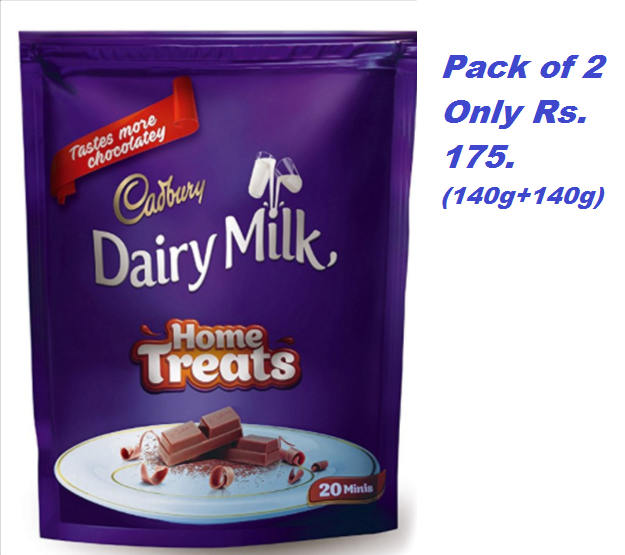 [Pack of 2] Cadbury Dairy Milk Chocolate Home Pack, 140g Rs. 175