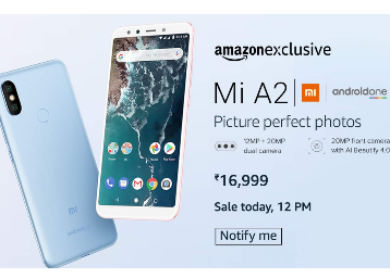Mi A2 Sale on Amazon : Price, Features and more