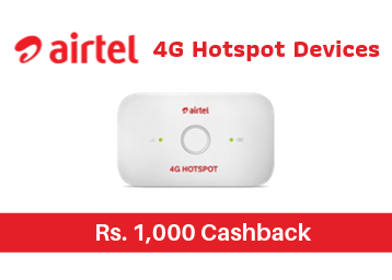 Airtel 4G Hotspot Device is Offering Rs 1,000 Cashback 