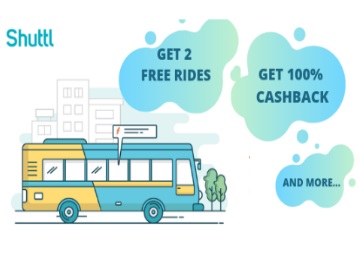 Shuttl Coupons and Offer- Get 100% Cashback on Shuttl Ride