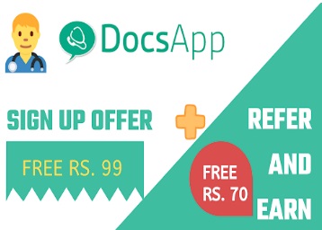 DocsApp Referral Offer - Earn Up to Rs. 99 on Sign Up + Rs. 70 Per Referral