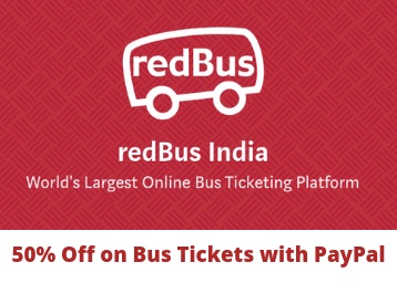 Redbus Paypal Offer on Bus Booking - Upto Rs. 250 Instant Cashback