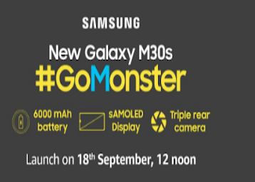 (Today:12 noon) Samsung New Galaxy M30s Launch on Amazon India