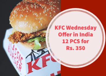 KFC Wednesday Offer in India - 12 PCS for Rs. 350
