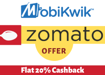 Mobikwik Zomato Offer - Flat 20% Supercash 