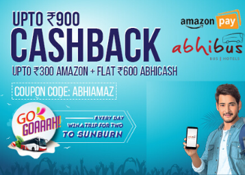 Abhibus Amazon Pay Offer - Save Upto Rs 900 on Bus Booking