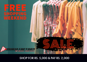 Brand Factory Free Shopping Weekend: Shop For Rs. 5,00 & Pay Rs. 2,000