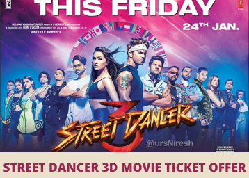 Street Dancer 3D Movie Ticket Offer- Upto Rs 500 Cashback using Amazon Pay