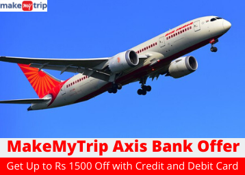 MakeMyTrip Axis Bank Offer - Get Upto Rs 1500 Off on Domestic Flights