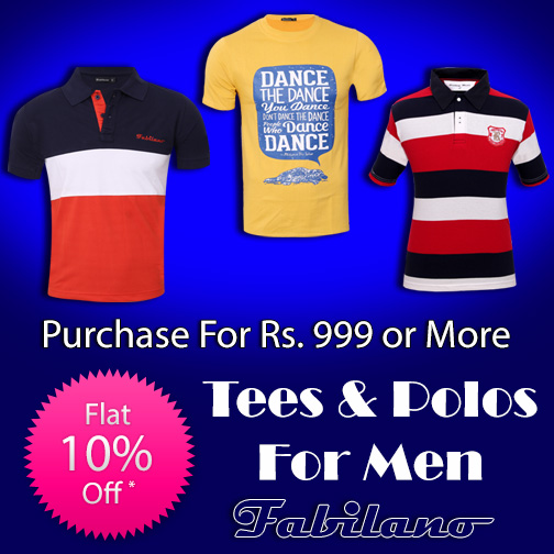 Buy Branded Polo T-shirts and get Flat Rs. 100 off or Get Flat 10% off ...