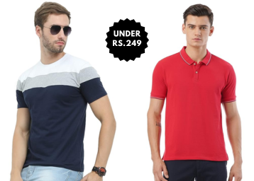 T-Shirts And Polos Under Rs.249 ( Shop Now For Summers ) !!