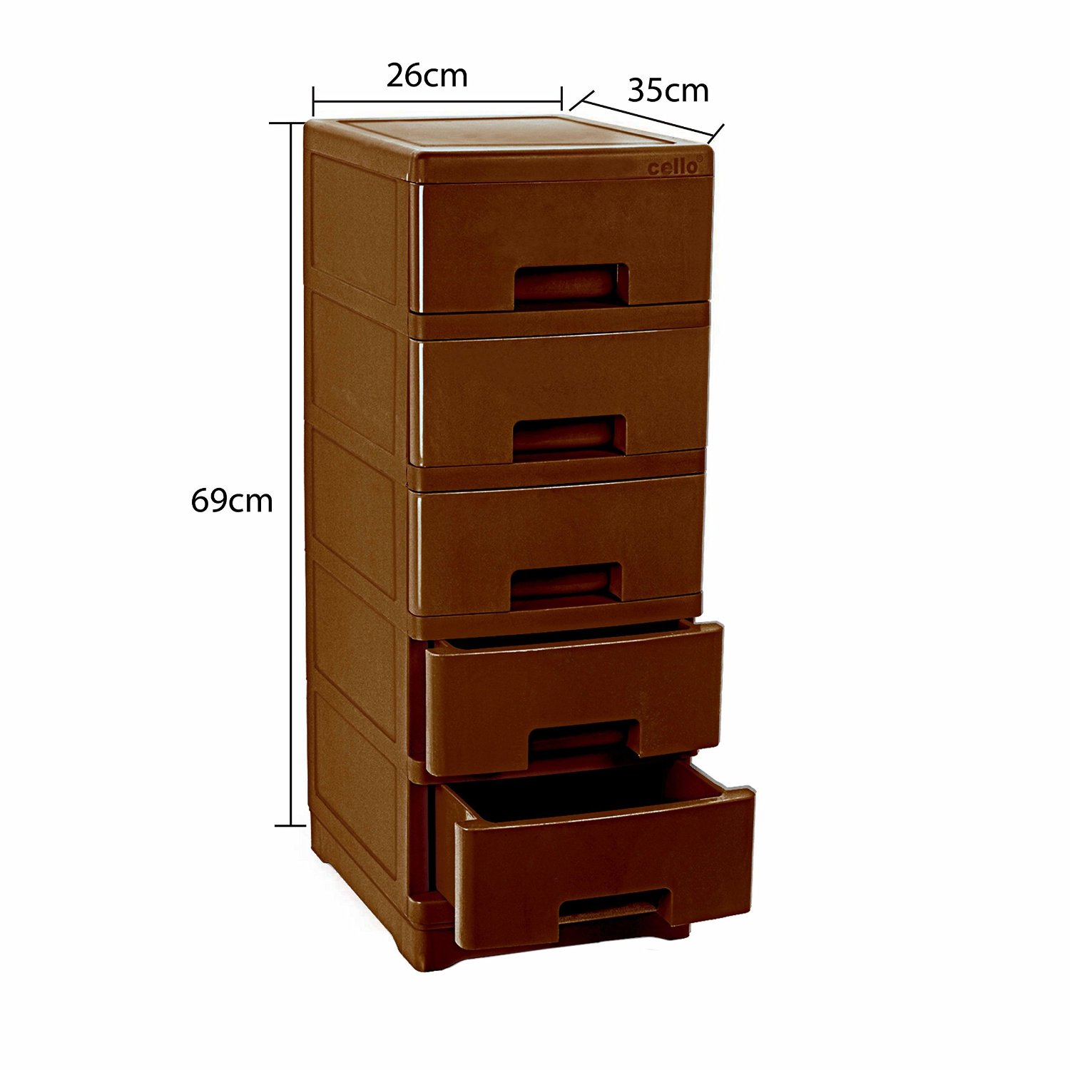 Cello Imperial 4Drawer Storage (Brown) at 33 OFF