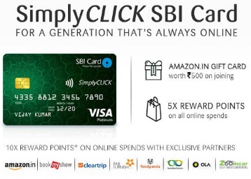 Free Sbi Simply Click Card Get Free Amazon Gift Voucher Worth Rs