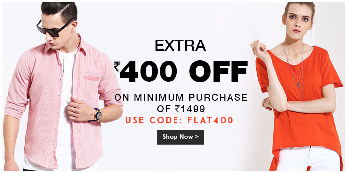 Flat Rs. 400 Off On Minimum Purchase Of Rs. 1499 + 25% Off