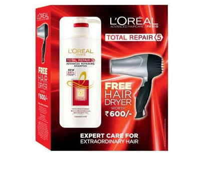 LOreal Paris 6 Oil Nourish Shampoo + Free Hair Dryer